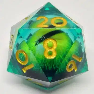 Liquid Core Emerald Dragon Eye 33mm D20 image 0